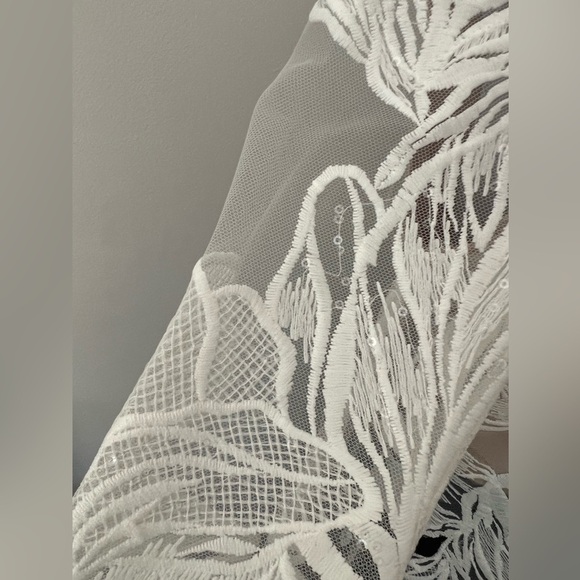 NWT Adrianna Papel black & cream lace overlay full length formal dress size 4 - Picture 5 of 11